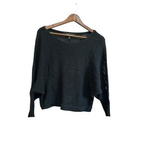 BCBGMAXAZRIA Black Knit Dolman Sleeve Sweater Small Lightweight